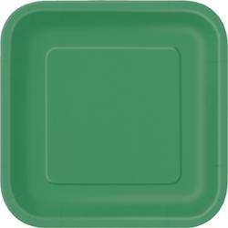 UNIQUE - 16 kleine kartonnen borden in smaragdgroen. - Decoratie > Borden